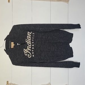 Indian Motorcycle Lucky Brand Collab Zip Up Mens Sweater Size S